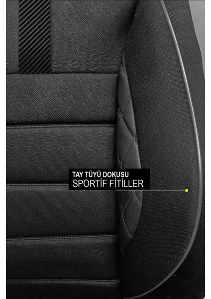 Kia Picanto 2014 Uyumlu Tay Tüyü Serisi Siyah Oto Kılıfı Tam Set