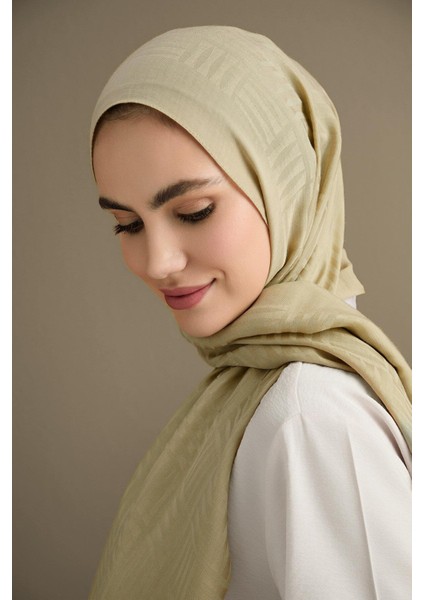 Iman Kare Antik Bej Naia Pamuk Şal 70X210