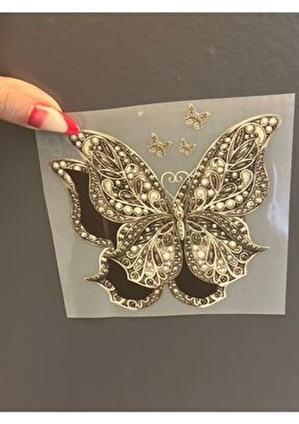 11X11 cm Ütü Ile Yapışan Kahverengi Kelebek Transfer Baskı Arma fiyatları