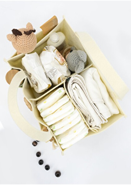 Keçe Anne Bebek Bakım Çantası, Yenidoğan Alt Açma Değiştirme Organizer, Taşınabilir Düzenleyici, Bej fiyatları