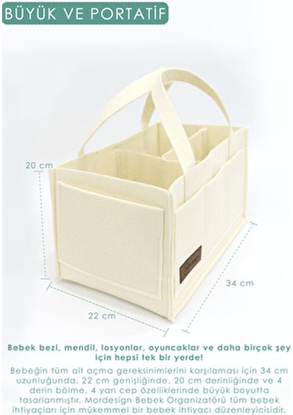 Keçe Anne Bebek Bakım Çantası, Yenidoğan Alt Açma Değiştirme Organizer, Taşınabilir Düzenleyici, Bej fırsatları