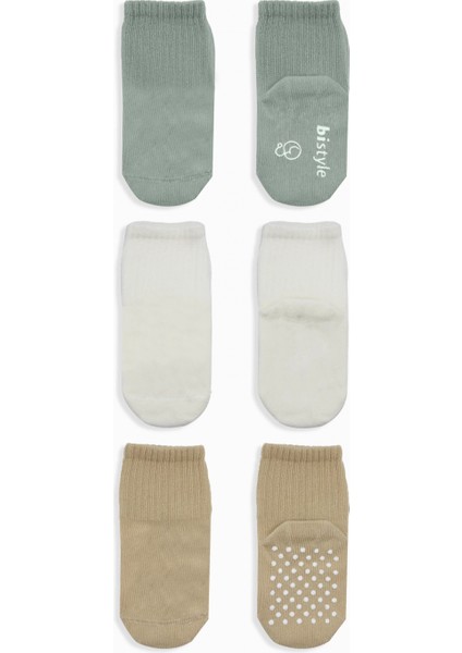 Bistyle Basic Kaymaz Penye Soket Çorap 3'lü BS10106 Nil Ekru Bej fiyatları
