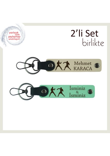 Korkusuz Tarzlara Uygun, Gladyatör Motifli, Kişisel Anahtarlık Hediyesi, Sütlü Kahve-Açık Yeşil