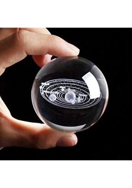 Dekoratif Mini Gece Lambası Samanyolu Ay Gezegen Işıklı Cam Küre, Işıklı Kristal Top 6 cm Çapında fırsatları