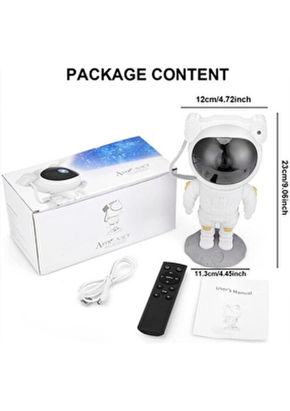 Astronot Projektör LED Star Projector Night Lights Gece Lambası 8 Farklı Mod Nebula Işık indirimleri