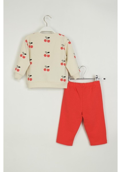 Kirazlı Bebe Takım - Ekru fiyatları