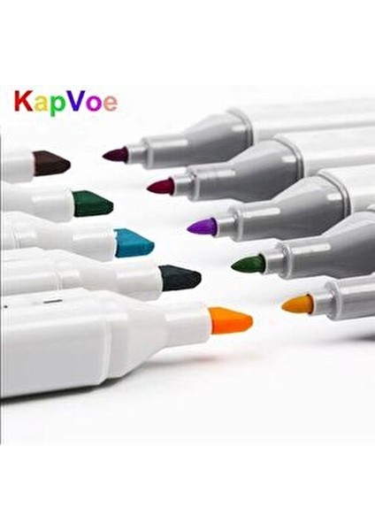 168’LI Çift Uçlu Touch Marker Art Tasarım Kurecolor Twin Marker Kalem Seti Taşınabilir Çanta Ithal