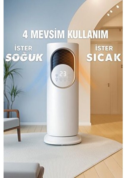 Dekoratif Taşınabilir Sıcak Üfleme Isıtıcı – 180° Hava Sirkülasyonu