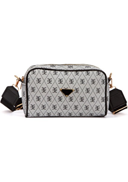 Kadın Desenli Çapraz Askılı Suni Deri Omuz Çantası 2'li Set Şık Tasarım