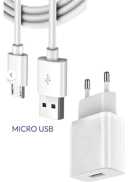 Samsung Galaxy A6+ Plus Uyumlu Micro USB Şarj Aleti Data Kablosu ve Adaptör