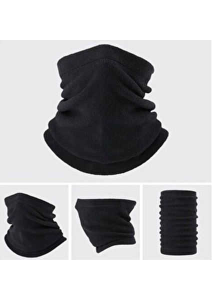 Siyah Kışlık Polar Boyunluk Ayarlanabilir