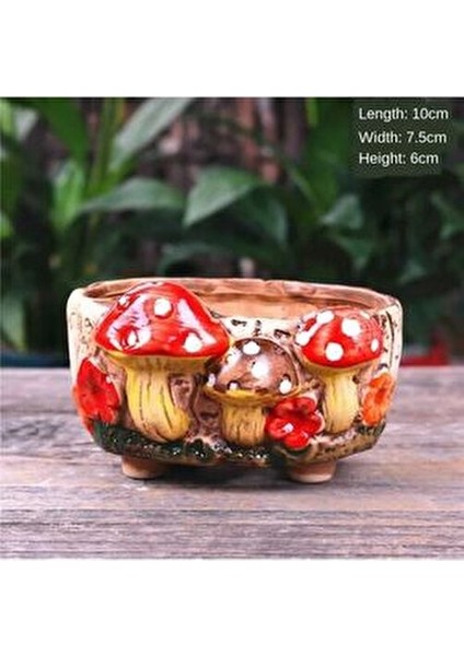 Yeni Dekoratif 5'li Retro Mantar Sukulent ve Kaktüs Saksı Seti, Sunumluk fırsatları