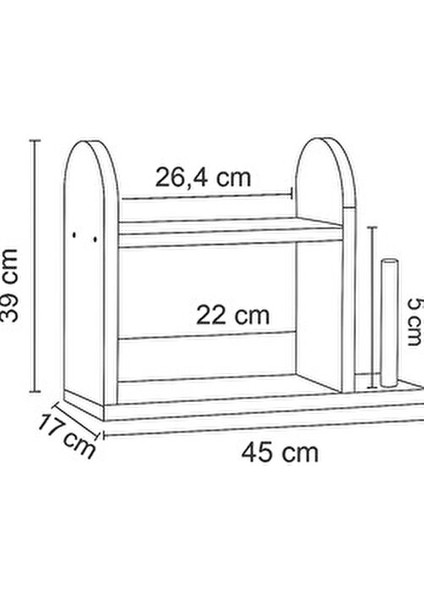Kağıt Havluluk Kağıt Rulo Havluluk Ahşap Kağıt Havluluk Mutfak Rafı Tezgah Üstü Peçetelik Organizer