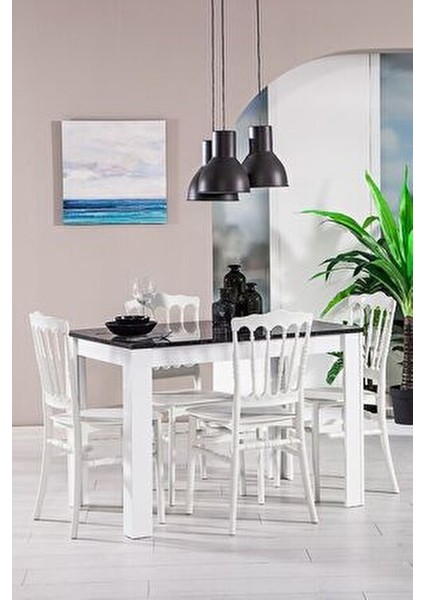 4 Adet Miray Beyaz Sandalye / Balkon-Bahçe-Mutfak fırsatları