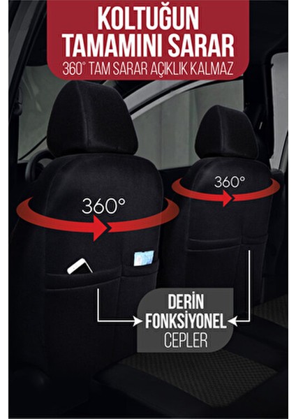 Pam Serisi Oto Koltuk Kılıfı Esnek Kumaş ile 360° Tam Koruma Universal Model İçin