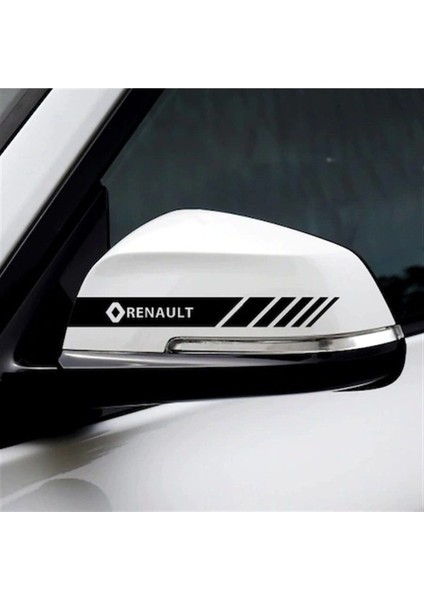 Renault Logo ve Yazılı Ayna Sticker Etiket Modeli