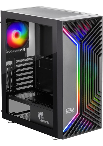 Griffin G3 Plus Argb Gaming Bilgisayar Kasası (4×120MM Fan + Tempered Cam) – 600W 80+ Bronze Psu Dahil fiyatları