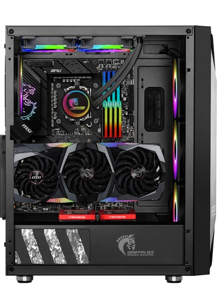 Griffin G3 Plus Argb Gaming Bilgisayar Kasası (4×120MM Fan + Tempered Cam) – 600W 80+ Bronze Psu Dahil indirimleri