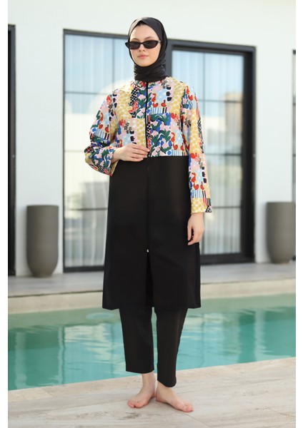 Desenli Yüzme Takımı Patchwork