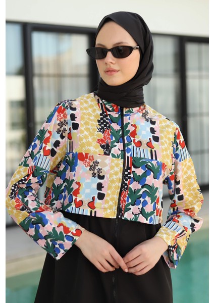 Desenli Yüzme Takımı Patchwork fırsatları