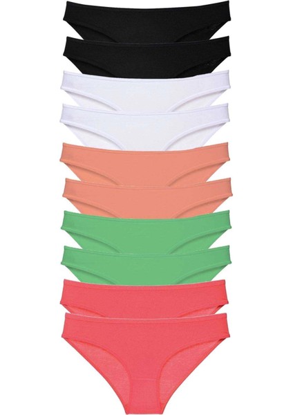 10 Adet Süper Eko Set Likralı Kadın Slip Külot 504