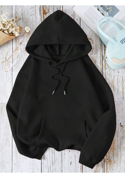 Kadın Polarlı Kapüşonlu Sweatshirt