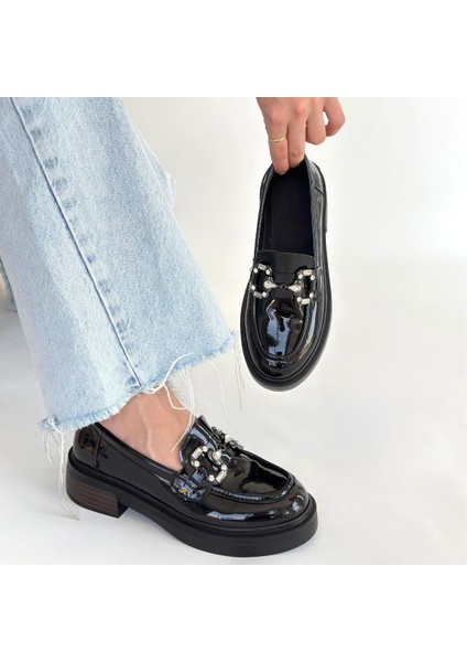 Ertin Siyah Rugan Oxford Ayakkabı fırsatları