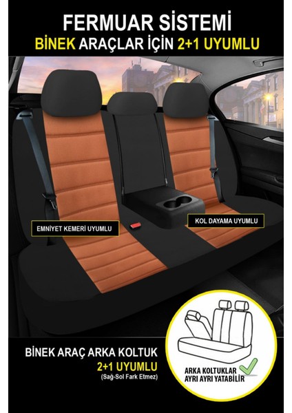 Renault Cli̇o-5 2020 ve Sonrası Taba Başak Serisi Tay Tüyü Koltuk Kılıfı Seti (Ön–arka, Başlıklı, Yan Airbag Uyumlu) modelleri