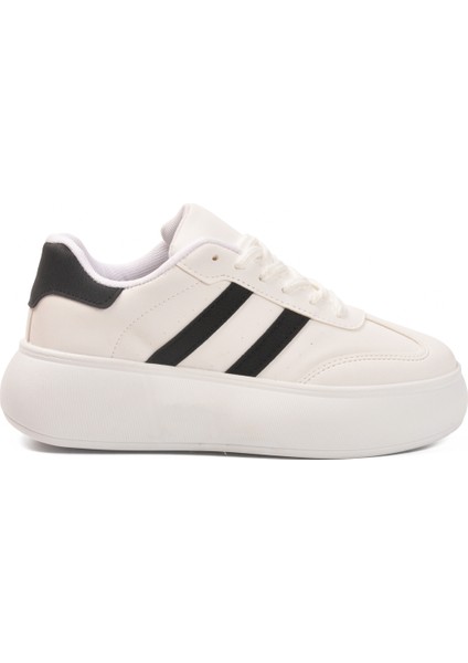 Beyaz Siyah Yüksek Taban Bağcıklı Unisex Sneaker Dvs-01 Z fiyatları