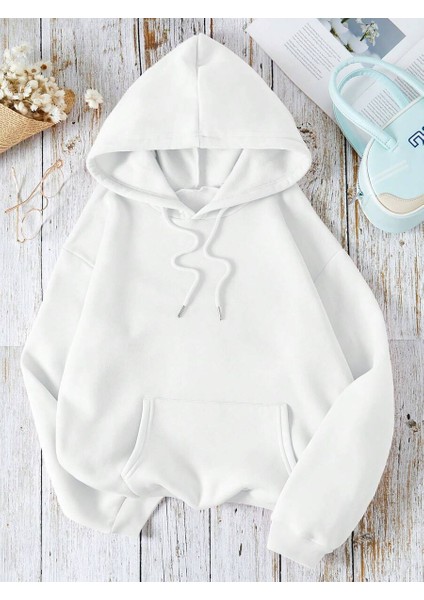 Kadın Polarlı Kapüşonlu Sweatshirt