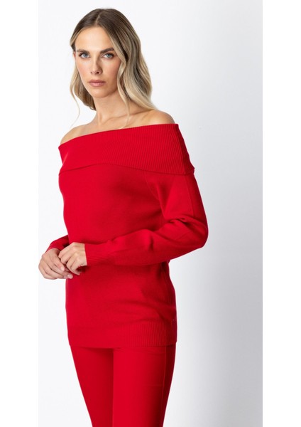 Madonna Yaka Triko Kazak Kırmızı 65380 fiyatları