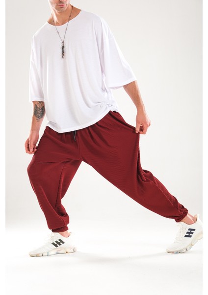 Fitilli Pileli Bordo Şalvar Pantolon fırsatları