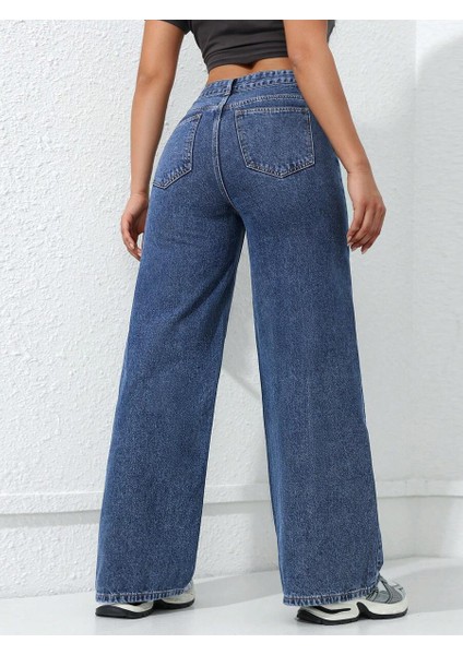Kadın Baggy Fit Denim Jean Yıkamalı Pantolon fiyatları
