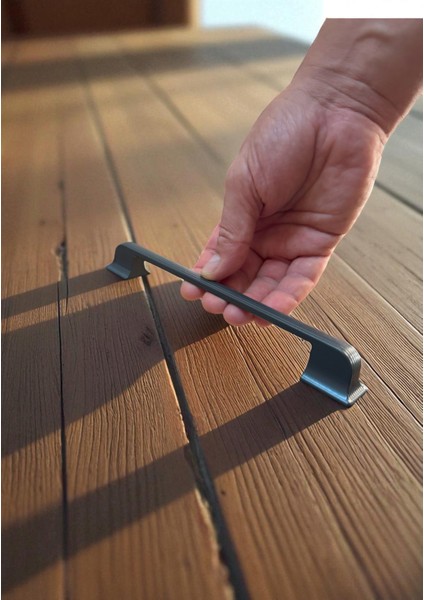 Beta Çizgili Antrasit Alüminyum Metal Lüks Modern Mobilya Çekmece Mutfak Dolabı Kulpu 160MM-192MM