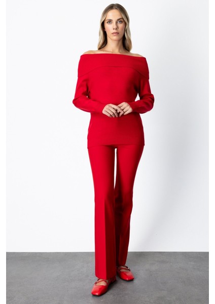 Madonna Yaka Triko Kazak Kırmızı 65380 modelleri