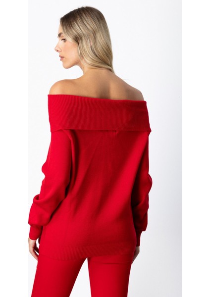 Madonna Yaka Triko Kazak Kırmızı 65380 fırsatları