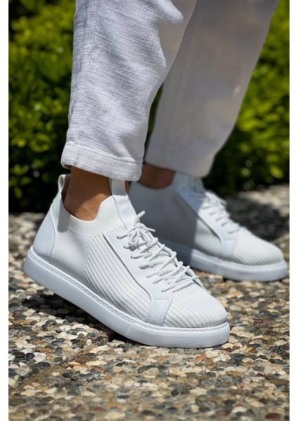 KB-112 Kuback Beyaz Triko Bağcıklı Günlük Erkek Ayakkabı