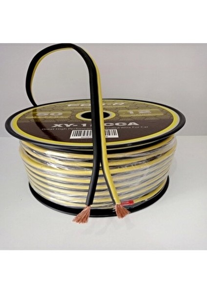 12GA Bass ve Hoparlör Kablosu - Xy-12 Cca Amfi Bass Kablosu 12GA - 5 Metre
