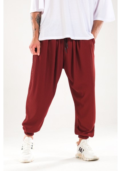 Erkek Fitilli Bordo Relax Fit Pileli Şalvar Pantolon COC1127 fiyatları