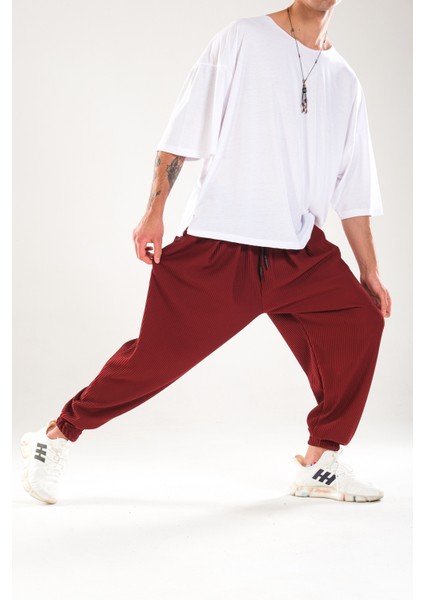 Erkek Fitilli Bordo Relax Fit Pileli Şalvar Pantolon COC1127 modelleri