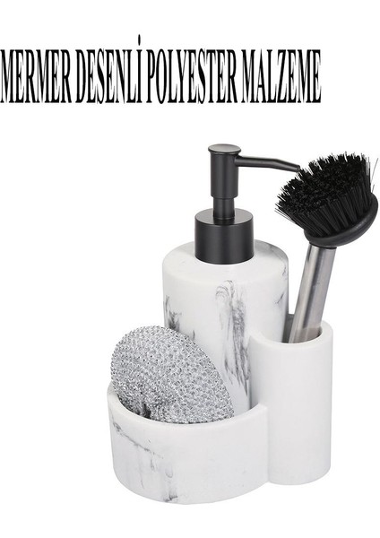 Polyester Sıvı Sabunluk, Süngerlik ve Lavabo Fırçası – Dekoratif & Dayanıklı fırsatları