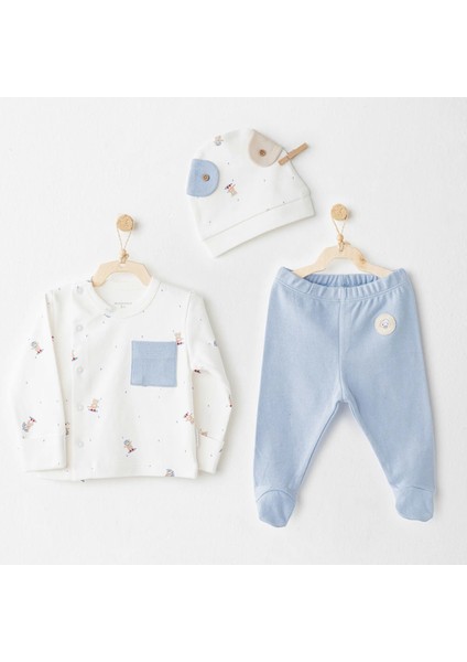 Andywawa AC26073 Hat Set Rainbow 3'lü Zıbın Takım Blue