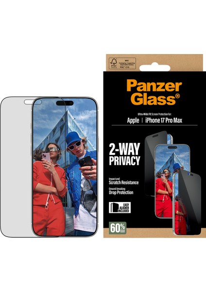 iPhone 17 Pro Max | Ultra-Wide Fit Çerçeve Aparatlı 2 Yönlü Gizli/hayalet Ekranlı Koruyucu fiyatları