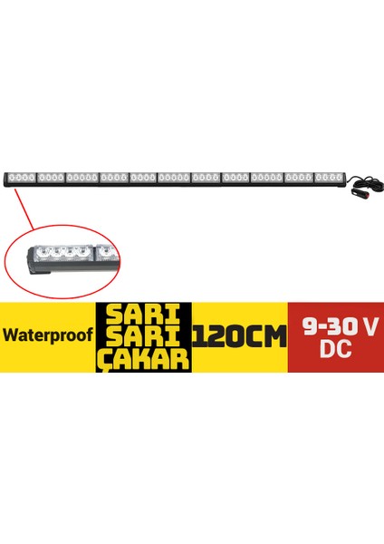 Off-Road LED Projektör 120CM Sarı Çakar Işıldak 9-30V – BR4203263