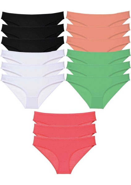 15 Adet Süper Eko Set Likralı Kadın Slip Külot 516