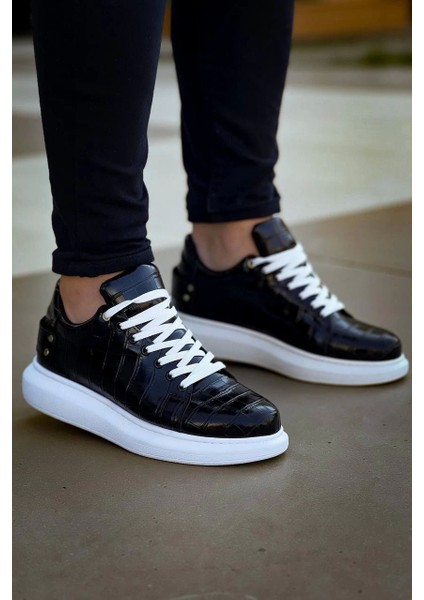 KB047 Kuback Siyah Crocodile Günlük Erkek Ayakkabı modelleri