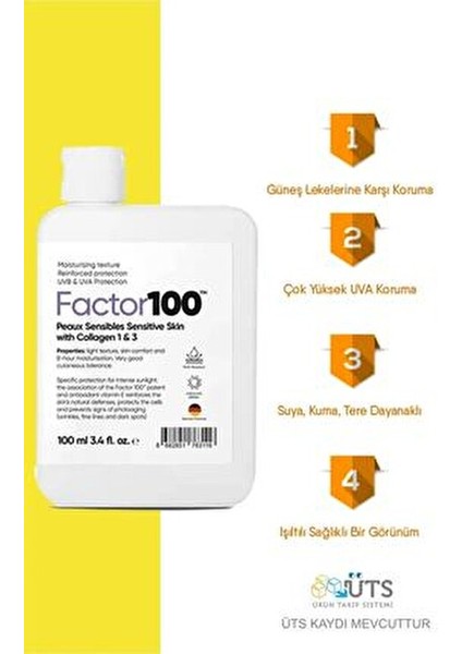 FACTOR100 Ultra Nemlendirici Yüksek Korumalı SPF50 100ML Güneş Kremi modelleri