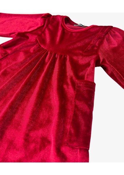 Kadife Bebek Elbise - Kırmızı fiyatları