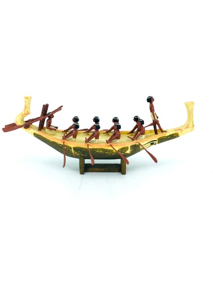 Antik Mısır Saltanat Kayığında Kürek Çeken Köleler Küçük Dekoratif Biblo