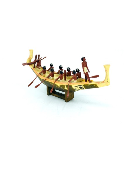 Antik Mısır Saltanat Kayığında Kürek Çeken Köleler Küçük Dekoratif Biblo modelleri